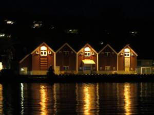 Fiskernes Salgslag. Nattbilde fra sundet