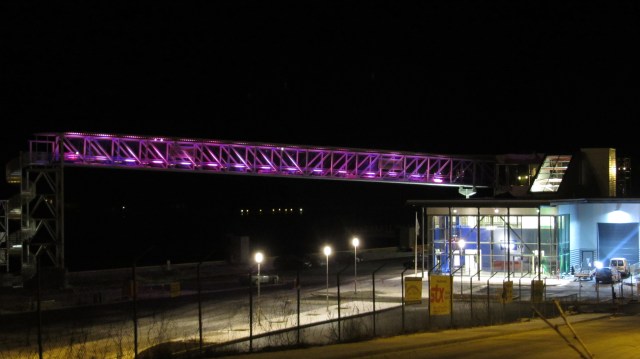 Havneterminalen i Langesund i adventslys 7.12.2012