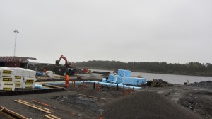 Terminalbygget, før bunnplata støpes, 27.4.2012