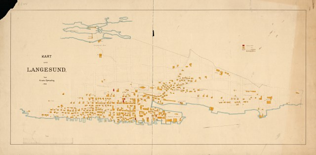 Kart over Langesund 1914